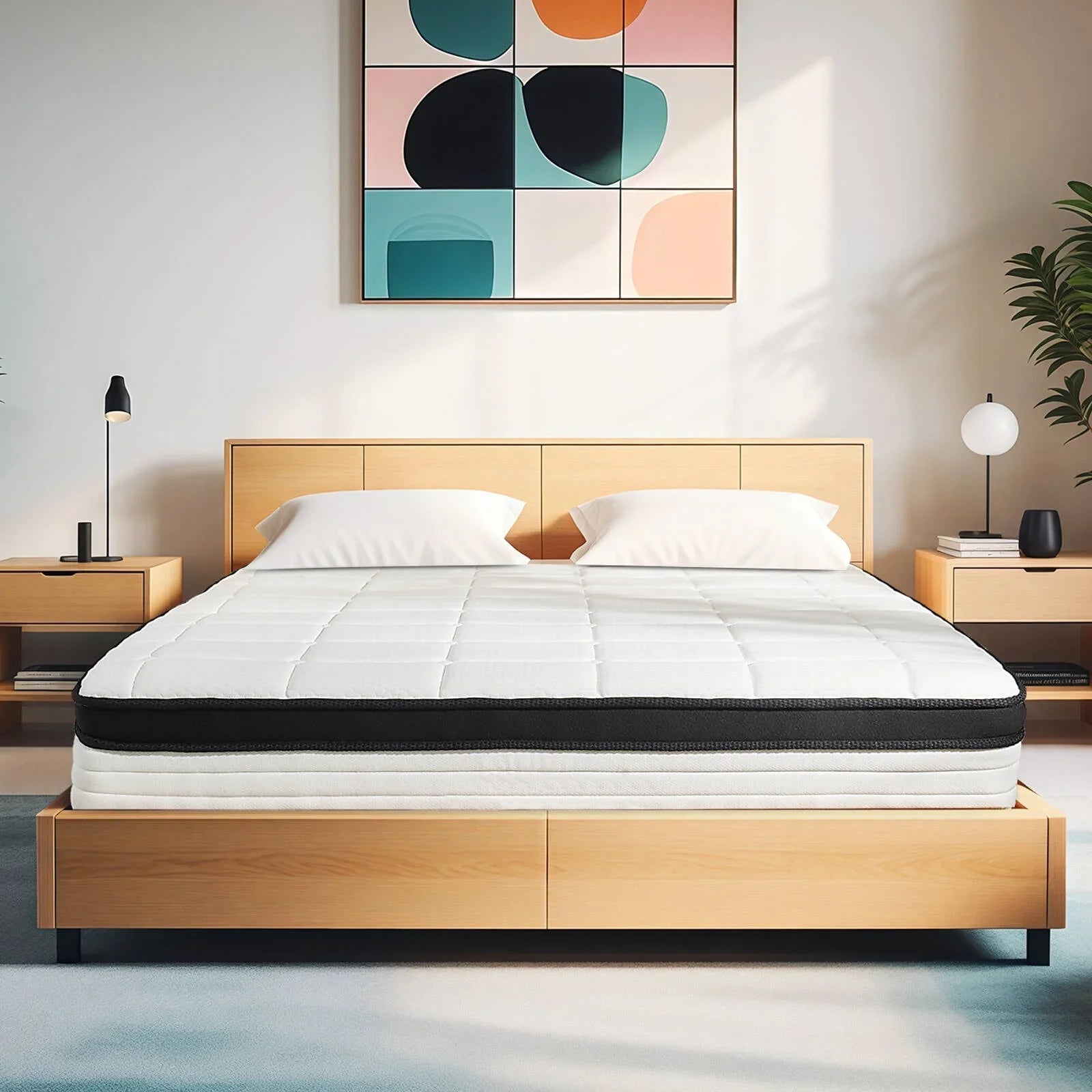 12 Inch Queen Size Mattress , Hybrid Memory Foam Mattress in a Box with Pocket Spring for Pressure Relief & Comfort Sleep, CertiPUR-US, 100 Nights Trial