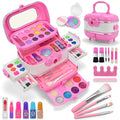 Kids Makeup Kit for Girl, Little Girls Makeup for Kids 4-6, 8-12, Washable, Non-toxic, Portable Children Toddler Play Make Up Set for3 4 5 6 7 8 9 Year Old Girl Birthday Gifts