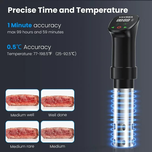 VAVSEA Sous Vide Machines, Precision Cooker, Waterproof Immersion Circulator with Digital Touch Screen and Accurate Temperature Time Control, Sous Vide Device for Home Kitchen