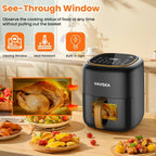 VAVSEA 6.5QT Air Fryer with Visible Cooking Window, 10-in-1 Digital Touch Large Airfryer Oven Cooker with Non-Stick Basket, Dishwasher Safe, 1600W