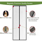 Magnetic Screen Door, Door Curtain Screen Size 37 x 82 Inch / 95 x 210mm, Stronger Magnets, Hands Free Mesh Partition Keeps Bugs Out, Pet and Kid Friendly, Easy Adhesive Mounting Without Drilling