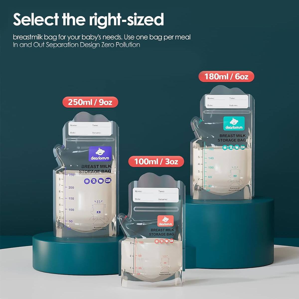 Portable Anti-Back Flow, 4 Modes & 9 Levels, LED Display, 10 Milk Storage Bags for Travel & Home