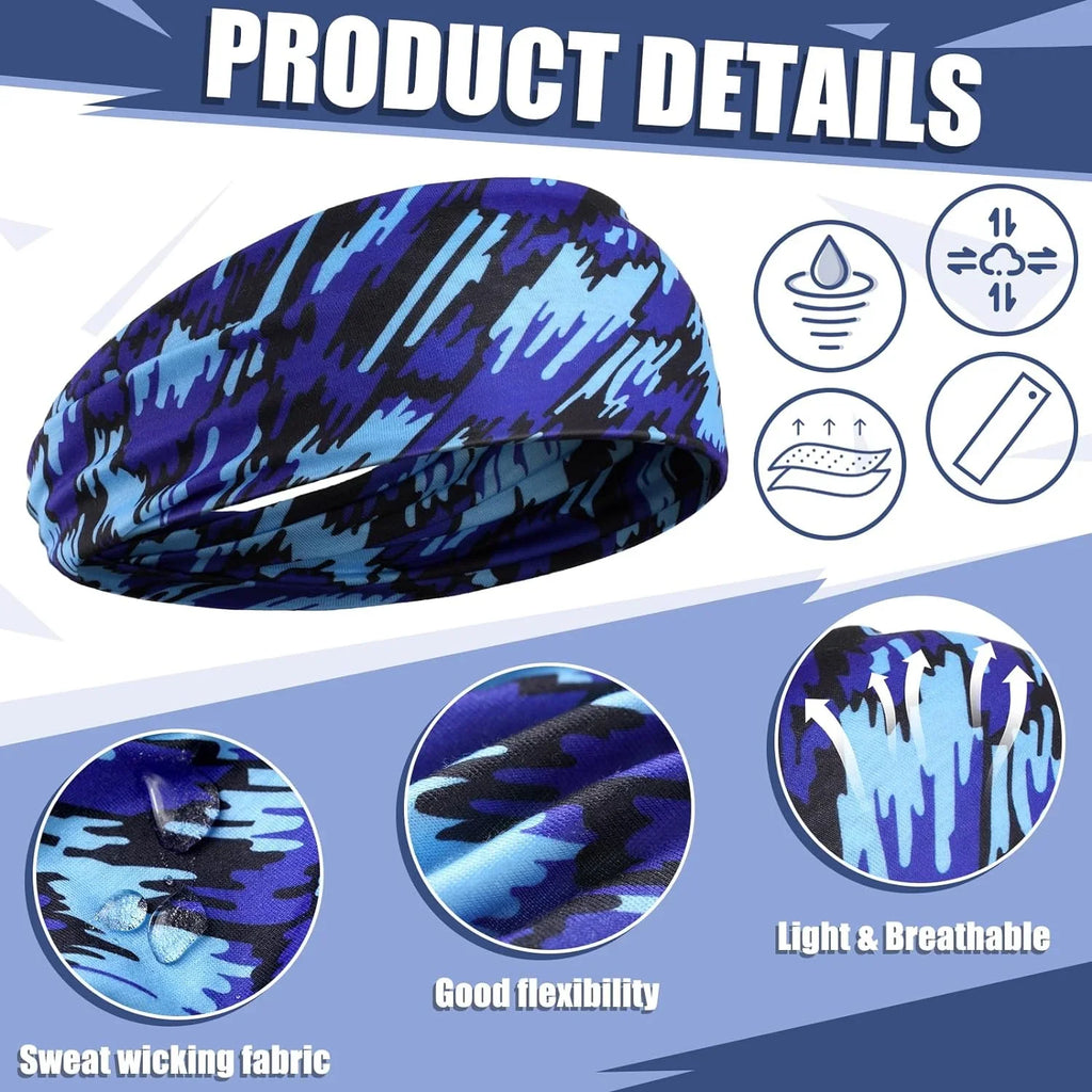 10 Pcs Headbands Athletic Sweatbands,Kids Breathable Headbands , Elastic Sweat Headband for Girls Boys child Football Basketball Running Exercise