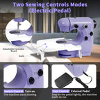 HOMWOO Mini Sewing Machine for Beginner, Dual Speed Portable Machine with Extension Table, Light, Sewing Kit for Household, Travel