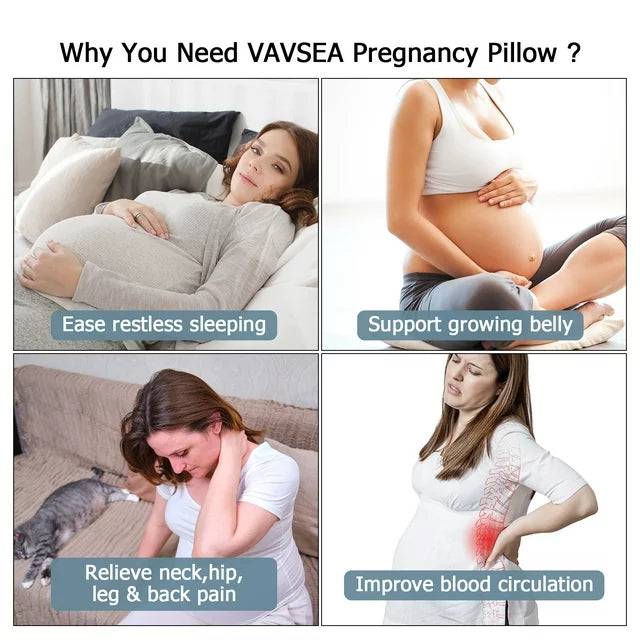 VAVSEA Pregnancy Pillows with 2 Covers, U-Shape Full Body Pillow for Sleeping, Maternity Pillow for Head, Back, Hips, Legs, Belly, Pregnant Women Must Haves