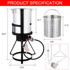 Ktaxon Propane Outdoor Fryer Aluminum Frying/Boiling Turkey Fryer Pot 30QT