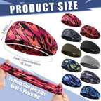 10 Pcs Headbands Athletic Sweatbands,Kids Breathable Headbands , Elastic Sweat Headband for Girls Boys child Football Basketball Running Exercise