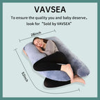 VAVSEA Pregnancy Pillows with 2 Covers, U-Shape Full Body Pillow for Sleeping, Maternity Pillow for Head, Back, Hips, Legs, Belly, Pregnant Women Must Haves