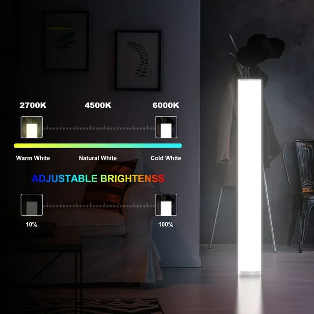 VAVSEA 41 Inch Floor Lamp, 2-Pack LED Tall Light, Floor Lamp with Smart App and Remote Control, Music Synced Mood Light, RGB Floor Lamp for Living Room, Bedroom, Game Room