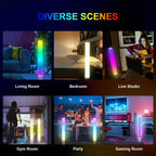 VAVSEA 41 Inch Floor Lamp, 2-Pack LED Tall Light, Floor Lamp with Smart App and Remote Control, Music Synced Mood Light, RGB Floor Lamp for Living Room, Bedroom, Game Room