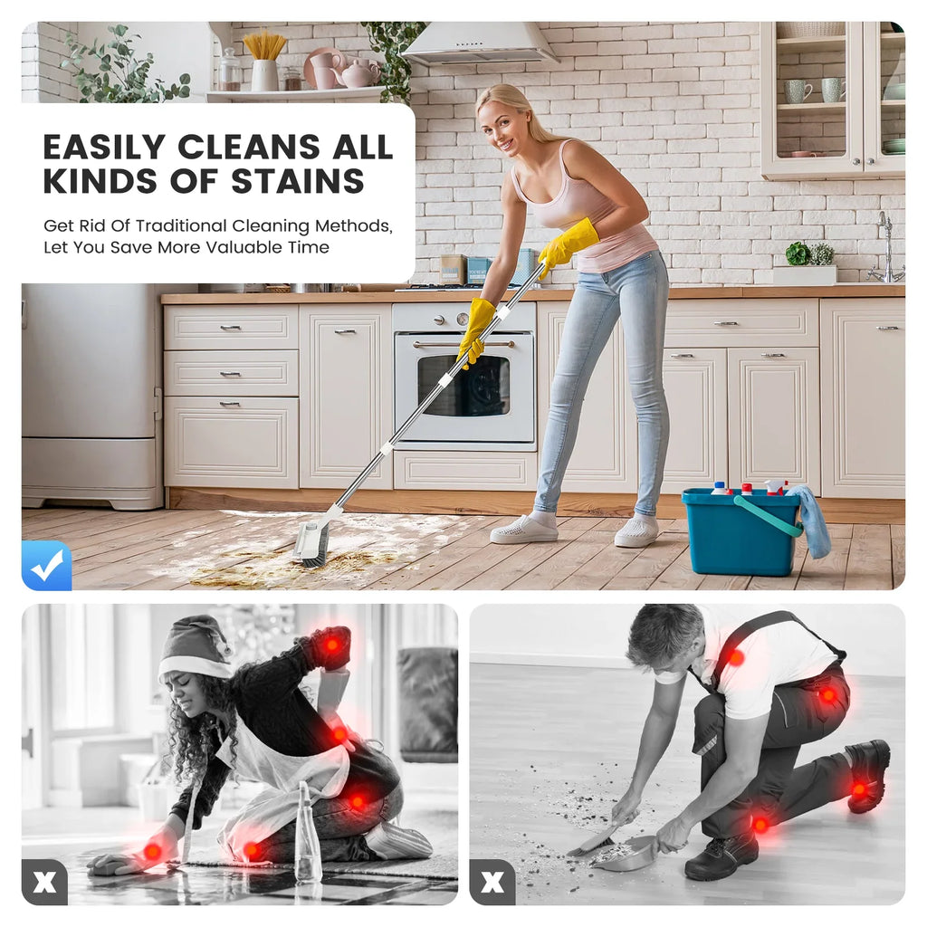 2 in 1 Scrub Brush Floor Brush with Long Handle