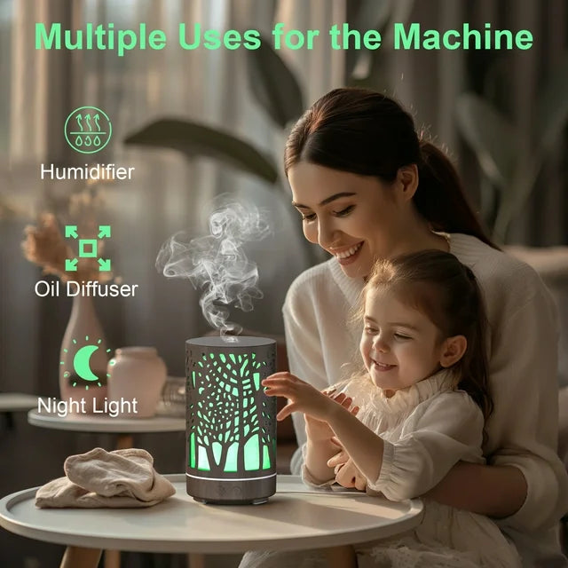 VAVSEA Essential Oil Diffuser, Aromatherapy Diffuser with 7 Colors Light, Ultrasonic Mist Humidifier for Home Bedroom