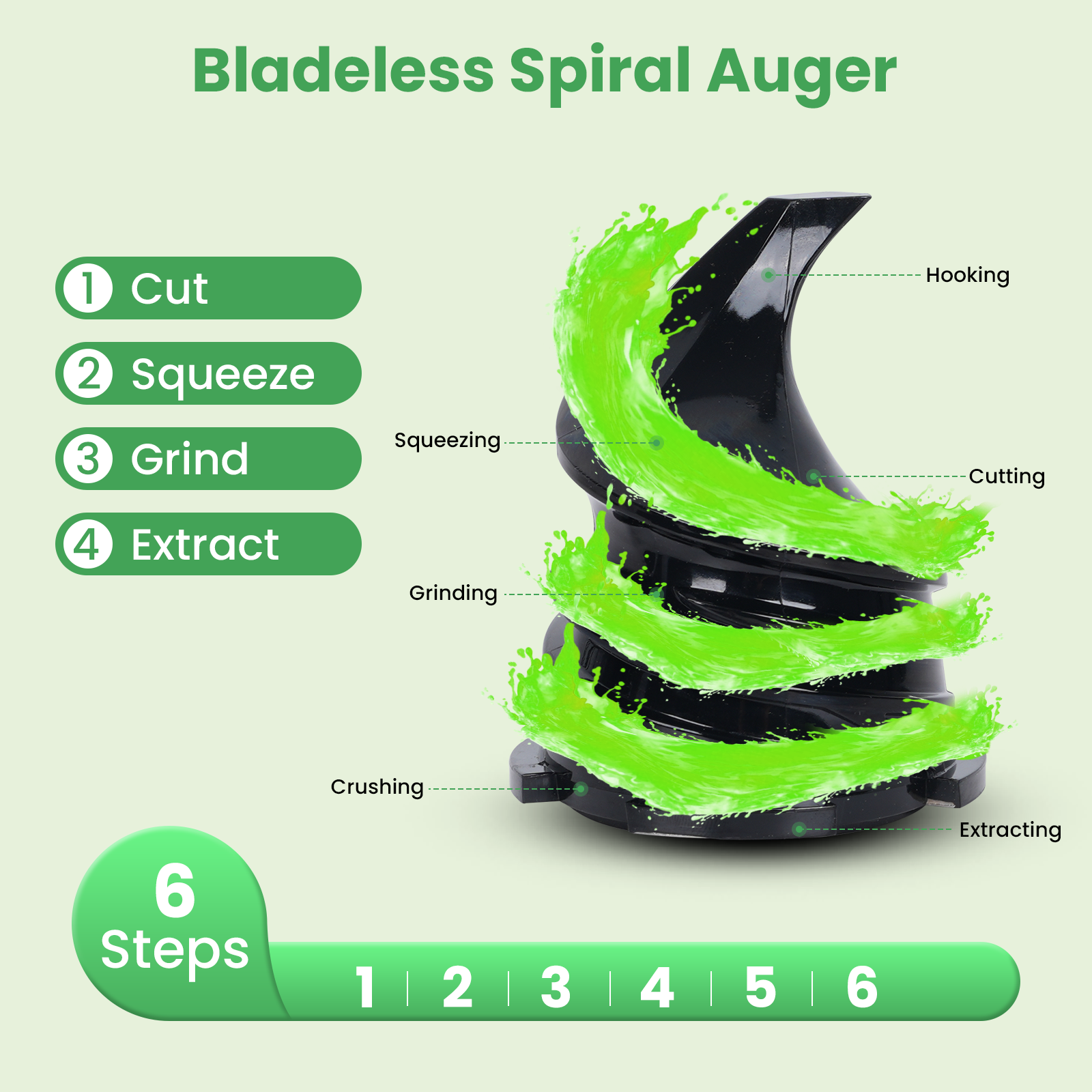 Juicer Machines, Cold Press Juicer with 800 ml Juice Cup, 95% High Juice Yield Slow Masticating Juicer, with Reverse Function, for Whole Vegetables and Fruits, Black