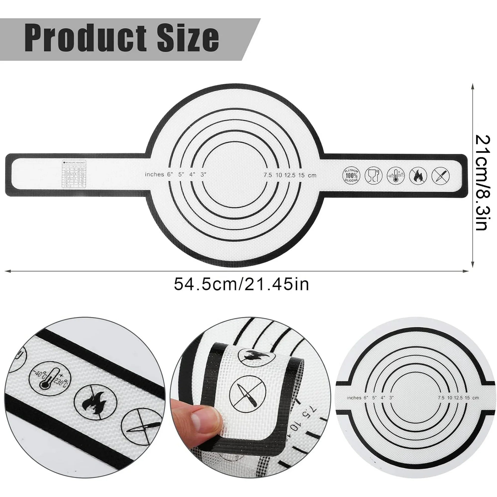 GoXteam 2Pcs Silicone Bread Sling Non Stick Silicone Bread Baking Mat with Long Handle Round Bread Sling Heat Resistant Reusable Dutch Oven Liner for Transfer Dough