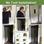 Magnetic Screen Door, Door Curtain Screen Size 37 x 82 Inch / 95 x 210mm, Stronger Magnets, Hands Free Mesh Partition Keeps Bugs Out, Pet and Kid Friendly, Easy Adhesive Mounting Without Drilling