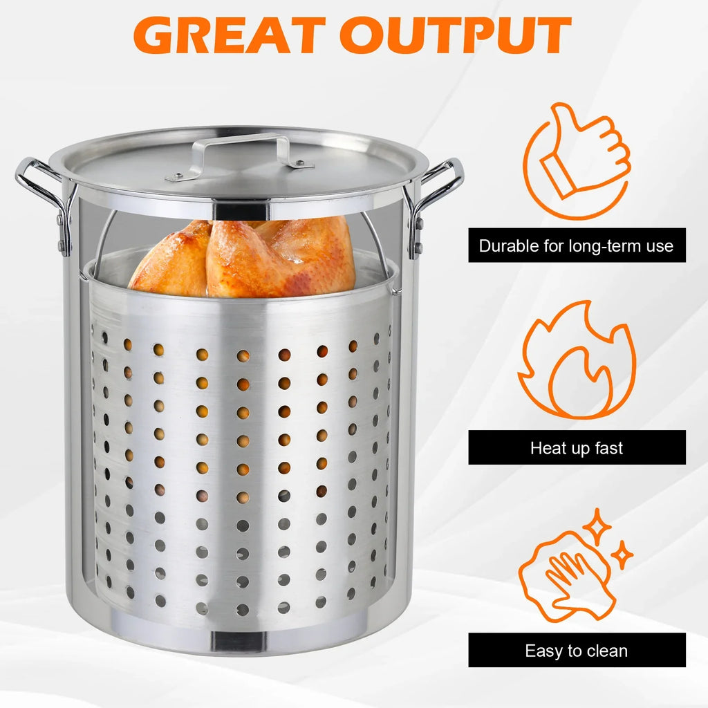 Ktaxon Propane Outdoor Fryer Aluminum Frying/Boiling Turkey Fryer Pot 30QT