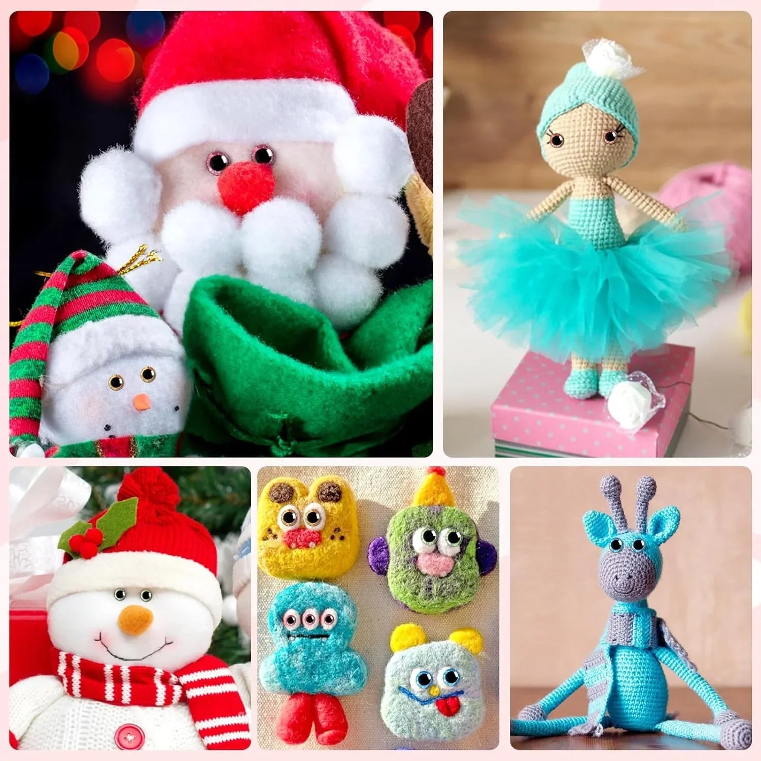 12-25mm Doll Safety Eyes£¬Colorful Plastic Crochet Eyes with Washers for Doll, Puppet Crafting, Plush Animal Teddy Bear Craft Making (Multicolor)