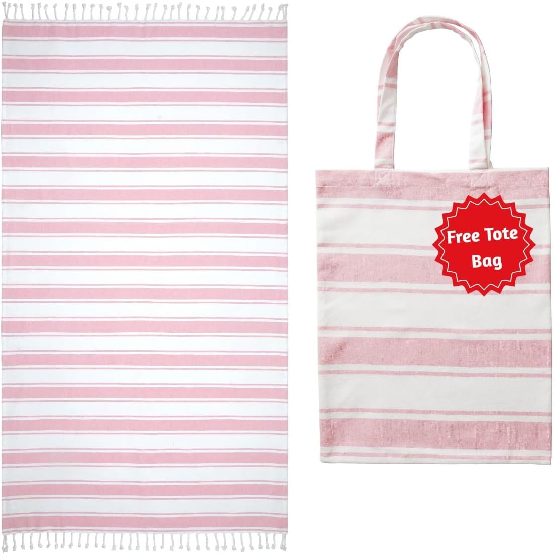 Folkulture Turkish Beach Towel with Tote Bag | Oversized (40 x 70) Quick Dry Bath Towels for Adults, Swimming Pool, Travel | Large Lightweight Beach Blanket Waterproof, Sandproof Beach Accessories