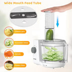 VAVSEA Food Processor and Vegetable Chopper for Dicing, Chopping, Mincing, BPA Free, Stainless Steel Blades, White, 4-Cup