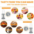 VAVSEA 3-in-1 Smoothies Blender, 11 Pcs Countertop Blender for Shakes and Smoothies, BPA Free ,Silver Gray