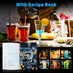 VAVSEA Cocktail Shaker Set with Rotatable Stand, Mixology Bartender Kit Bar Tool Set for Drink Mixing Home Lounge Party Bar Accessories with Straws & Spoon, Silver, 19pcs