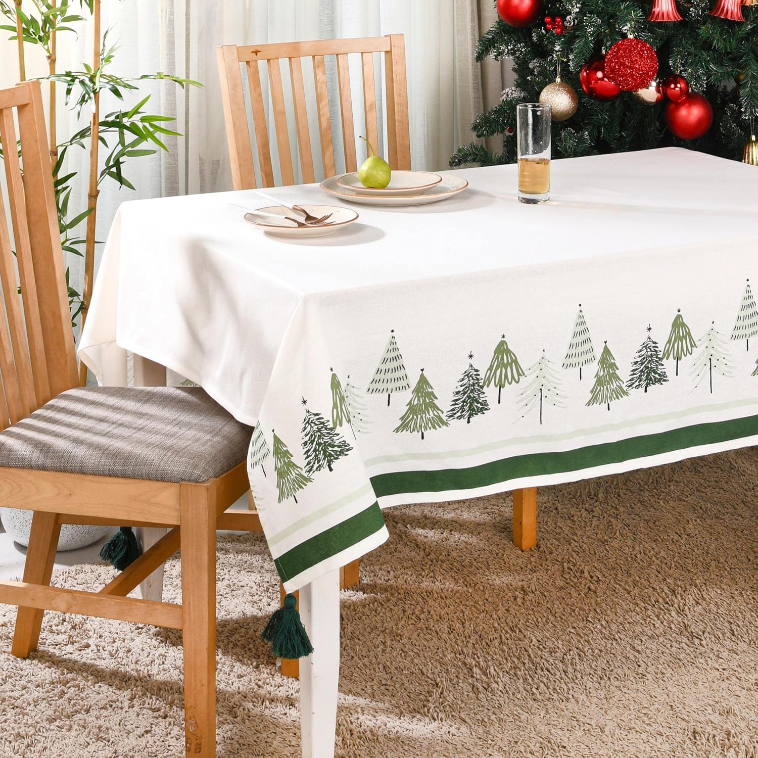 Folkulture Christmas Tablecloth or Dining Table Cover, 60 x 102 Inches, 100% Cotton Rectangle Tablecloth or Fabric Table Cloth for Xmas Decorations (A Christmas Story)