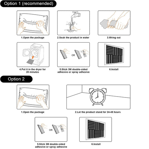 12 Pack Acoustic Panels, Studio Soundproofing Foam for Wall,12" X 12" X 1"