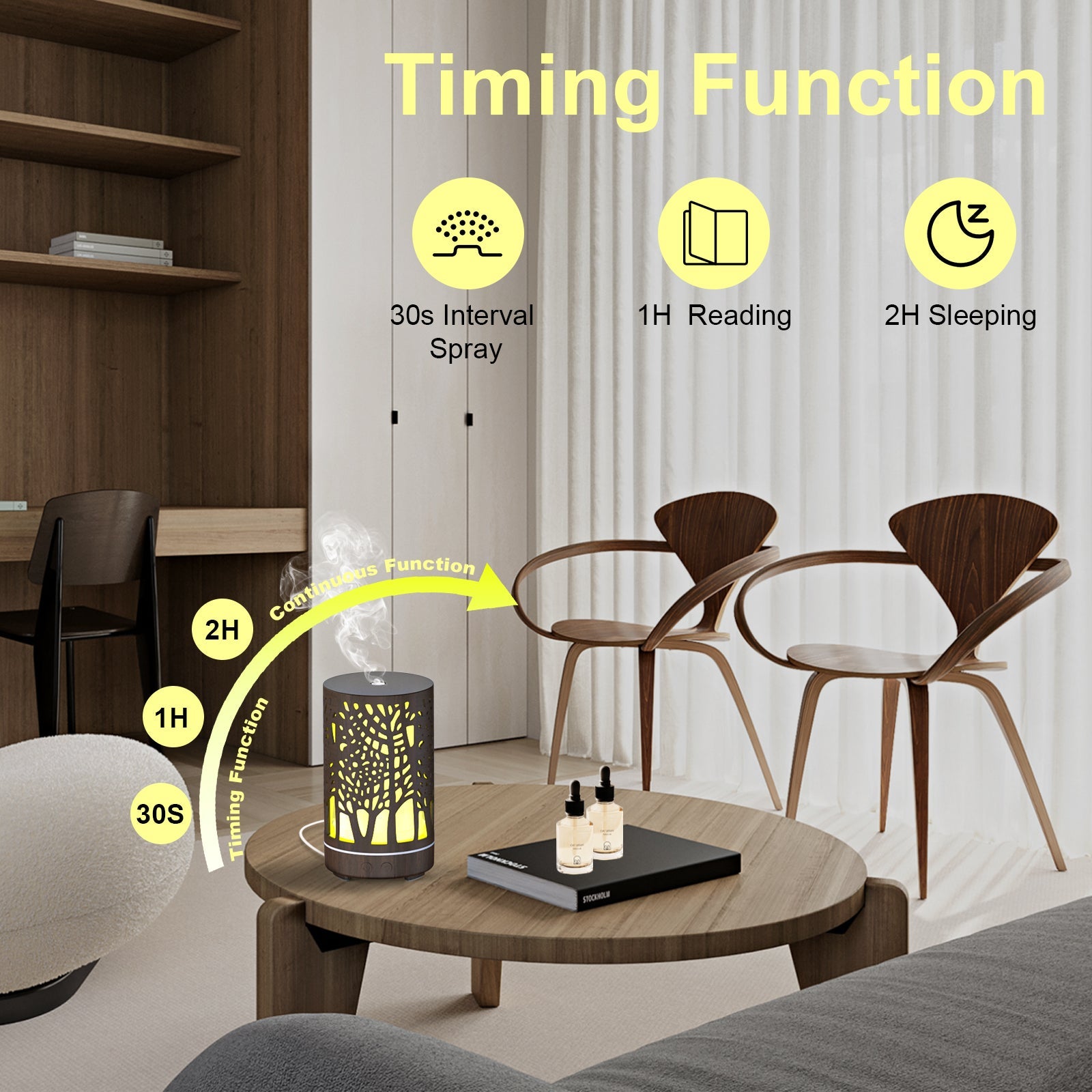 Essential Oil Diffuser, Aromatherapy Diffuser with 7 Colors Light, Ultrasonic Mist Humidifier for Home Bedroom